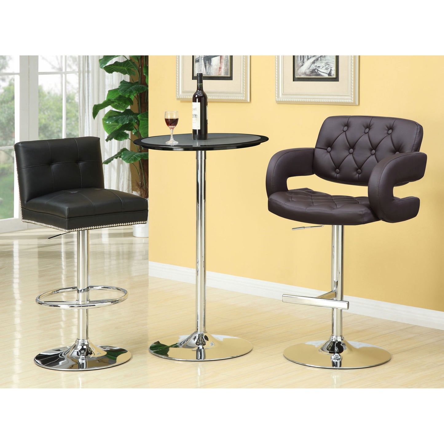 Adjustable Bar Stool With Upholstery