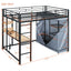 Loft Bed With Desk, Shelves, Power Outlet, LED Light And Wardrobe