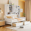 Daybed With All-In-One Cabinet And Shelf