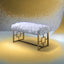Bagley II - Bench Faux Fur - White / Gold