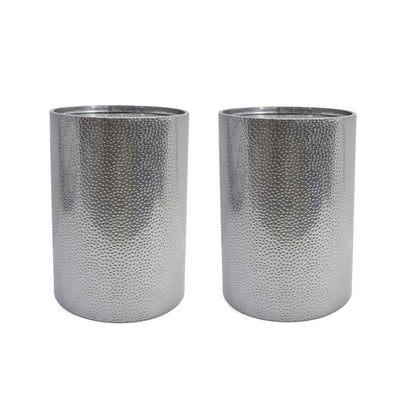 Modern Round Accent Table With Hammered Surface