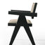 Jasper - Dining Arm Chairs With Upholstered Seat (Set of 2) - Ebony Black / Beige