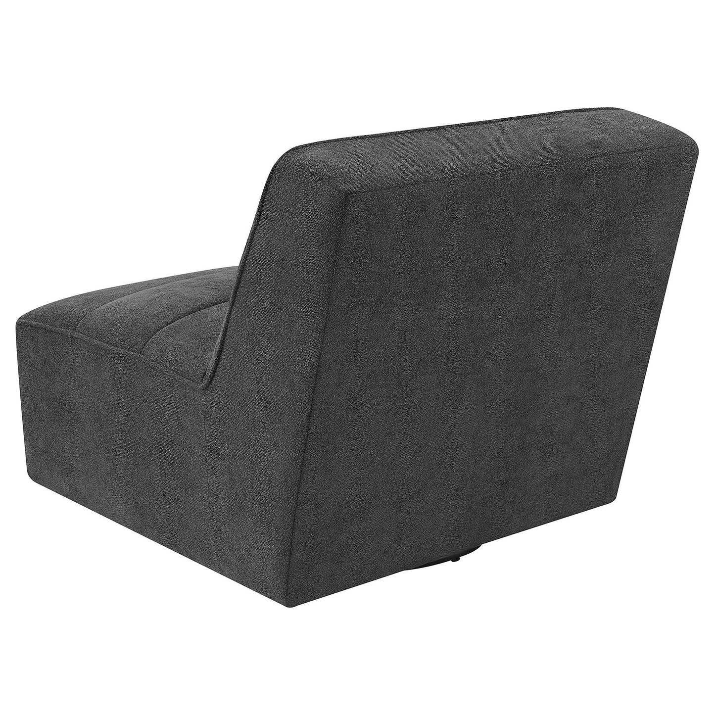 Manhattan - Swivel Tufted Chair Armless Accent Chair, 360 Degree Swivel Base - Charcoal