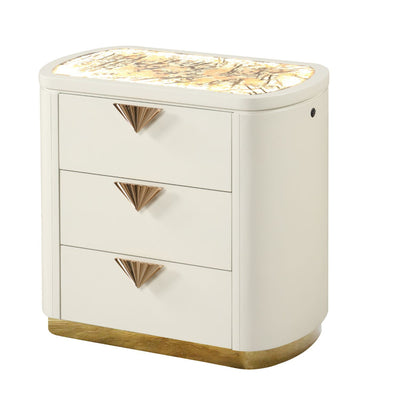 La Pierre - 3 Drawer Nightstand - Beige