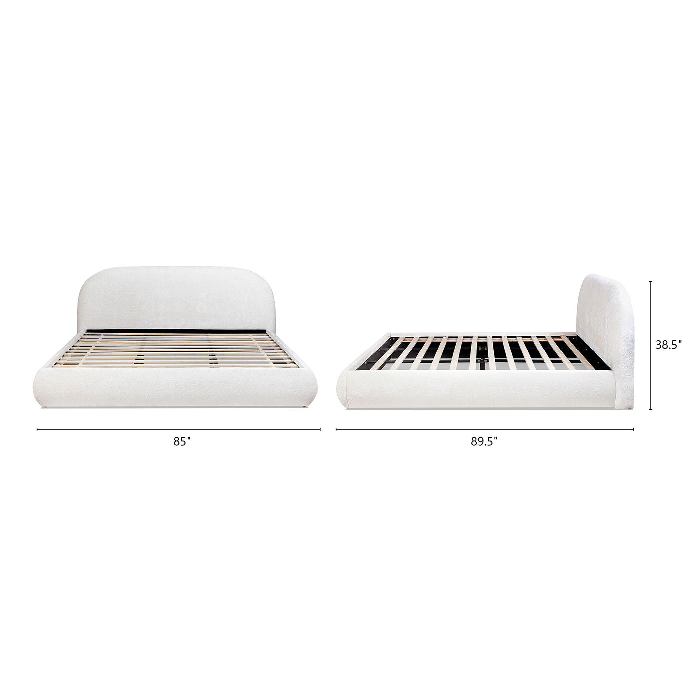 Archie Puffy Grounded - Upholstered Platform Bed