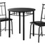 3 Pieces Dining Table Set, Small, Round, Contemporary & Modern