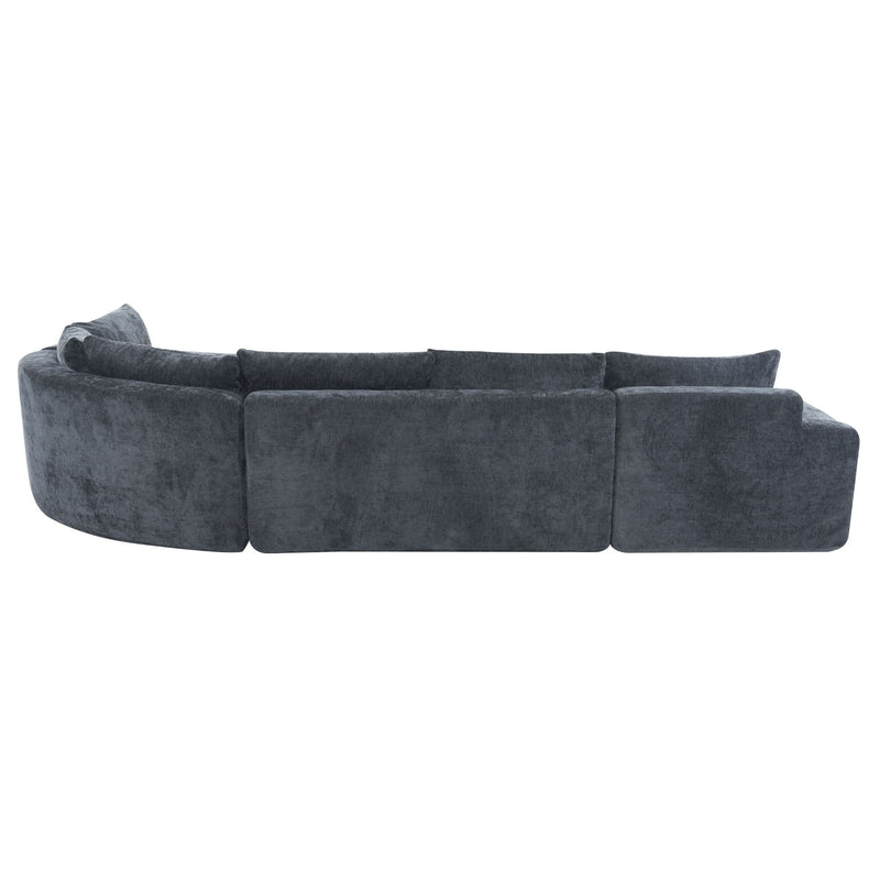 Modular Cloud Sectional Sofa Set, U-Shaped Upholstered Couch With Deep Seat
