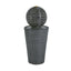 31.5" Tall Striped Column Fountain With LED Light Design For Outdoor Spaces - Gray