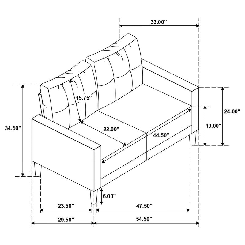 Harvey - Track Arm Tufted Sofa Set
