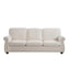 Soft Sofa, Upholstered 3 Seater Couch With High Density Foam, Loose Back Cushions And Turned Legs