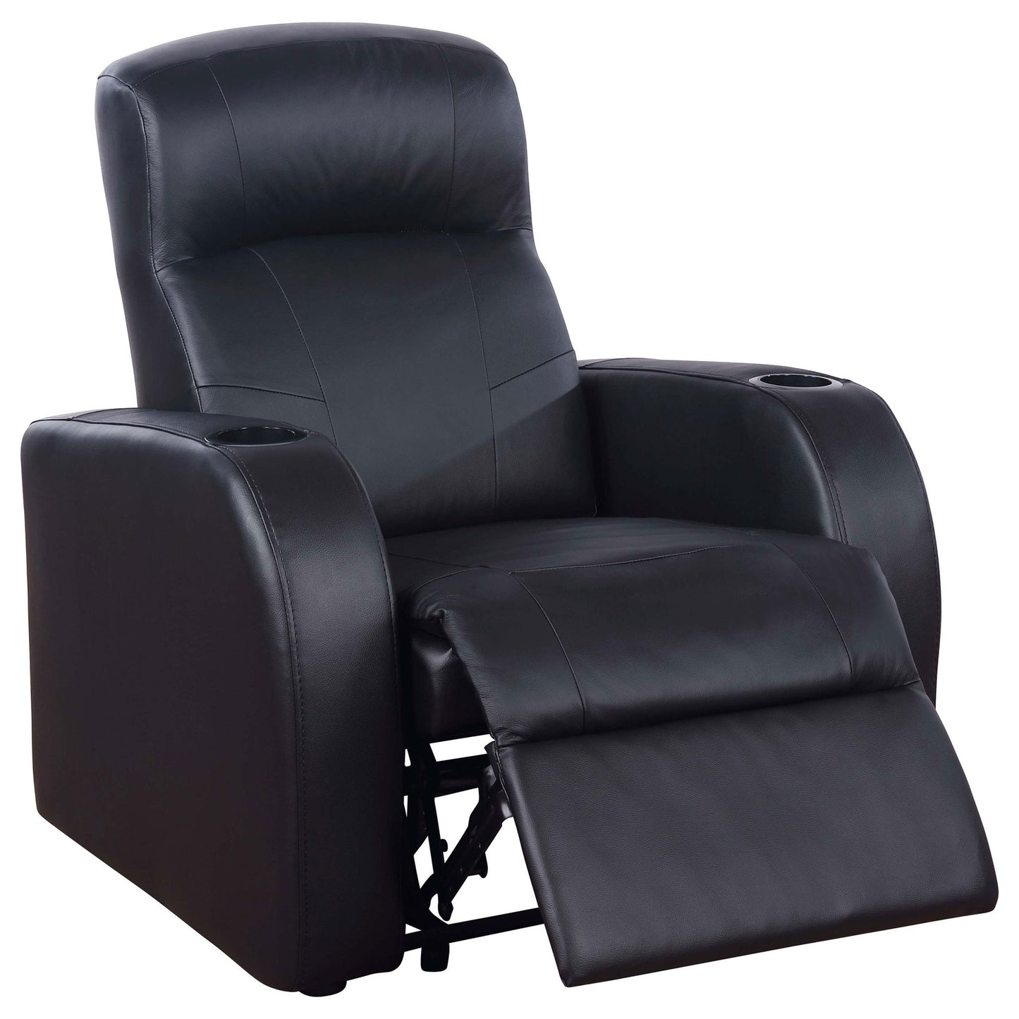 Franky - 7 Piece Seater Home Theater Set, Reclining Chairs & Storage Consoles - Black