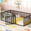 Metal Floor Bed Frame With Fence And Door