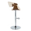 Curvo - Mid Century Modern Adjustable Barstool With Swivel With Rounded T Footrest (Set of 2)