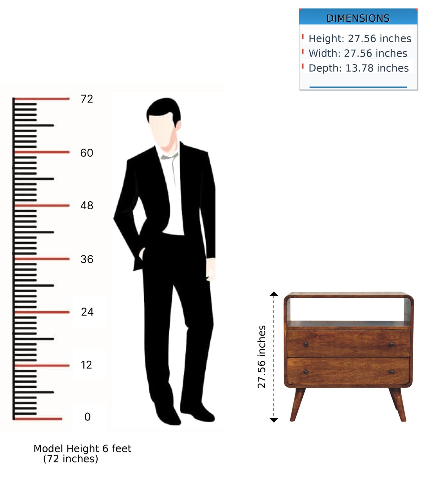 Curved Charm Console - Brown