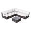 Seating Set With Cushions Handcrafted Wicker Design
