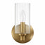 Jardin - Single Light Wall Sconce With Clear Ribbed Satin - Clear / Gold