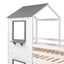 Bunk Bed Wood Bed & Roof, Window, Guardrail, Ladder