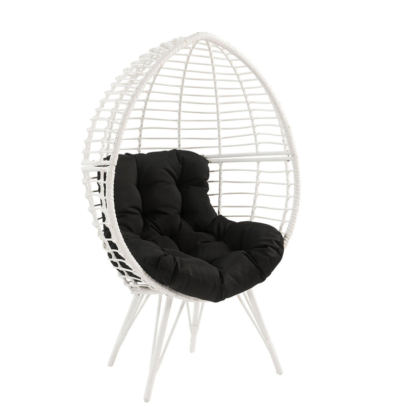 Galzed - Tumbona para patio - Negro / Blanco