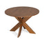 5 Piece Indoor Dining Set, Round Table & 4 Brown Arm Chairs - Beige / Brown / Cherry