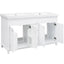 Bathroom Vanity With Double Sinks, 3 Drawers & 4 Doors, Soft Close, All Open Back Design - White