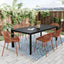 Stackable Outdoor Chairs With Breathable Plastic Backrest (Set of 2)