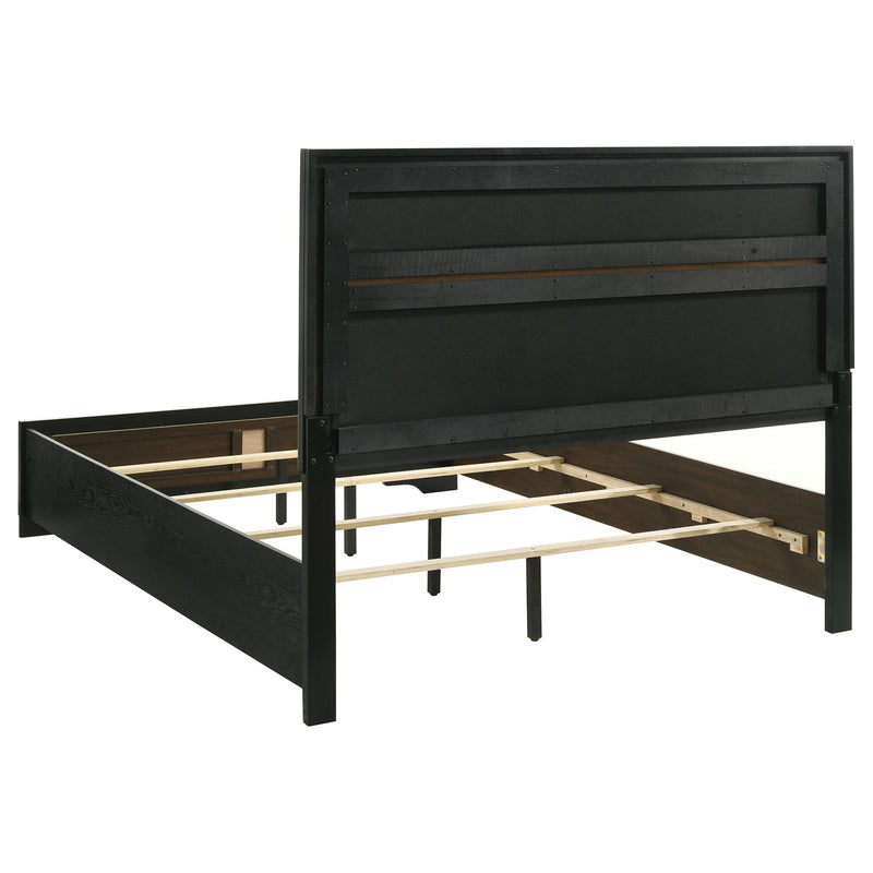 Modern Bedroom Set With Upholstered Headboard And Textured Storage