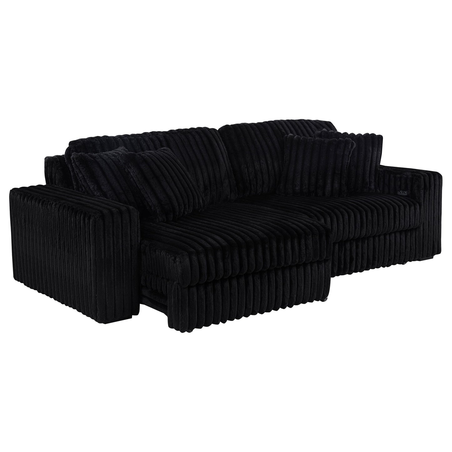 Clifford - Upholstered Dual Power Chaise Sofa - Black