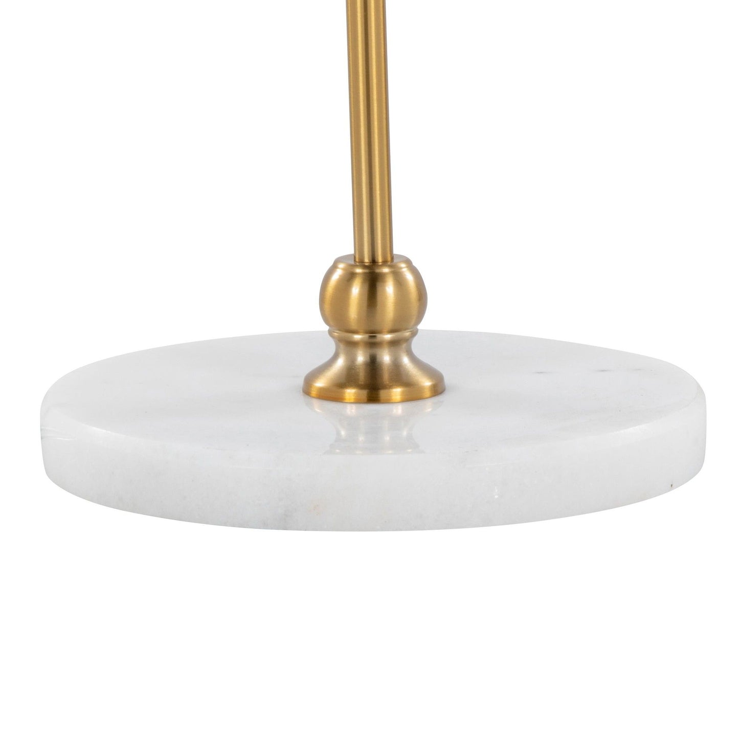 Leslie - Glam / Art Deco Floor Lamp - Gold / White