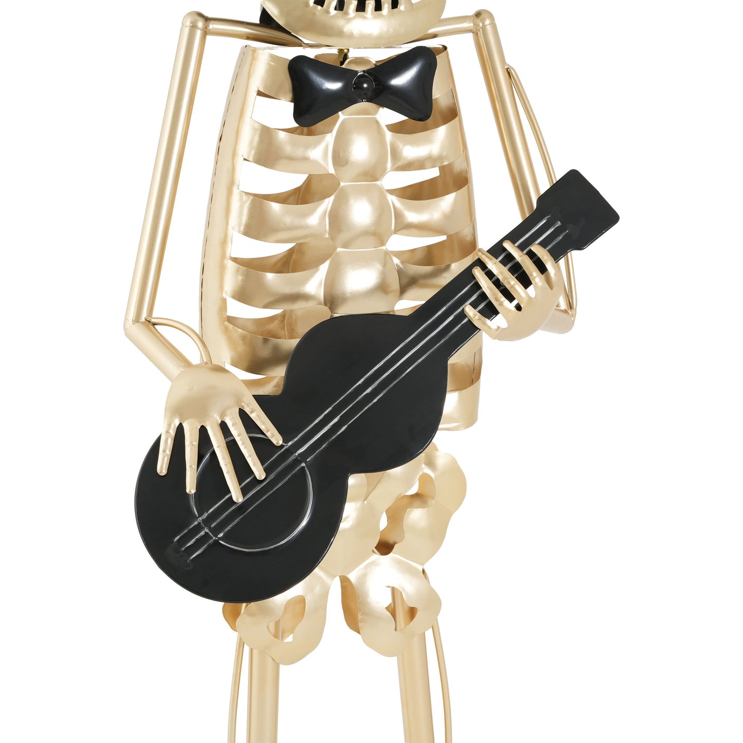 Skeleton Musician Statue, For Halloween Indoor Outdoor Party Display - Gold