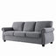 Soft Sofa, Upholstered 3 Seater Couch With High Density Foam, Loose Back Cushions And Turned Legs