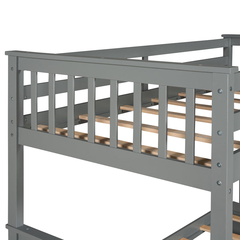 Bunk Bed With Ladders And 2 Storage Drawers