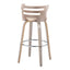 Cosini - Mid Century Modern Fixed Height, Barstool With Swivel With Round Footrest (Set of 2)