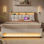 Platform Bed With Hydraulic Storage, LED Lighting & Charging Station