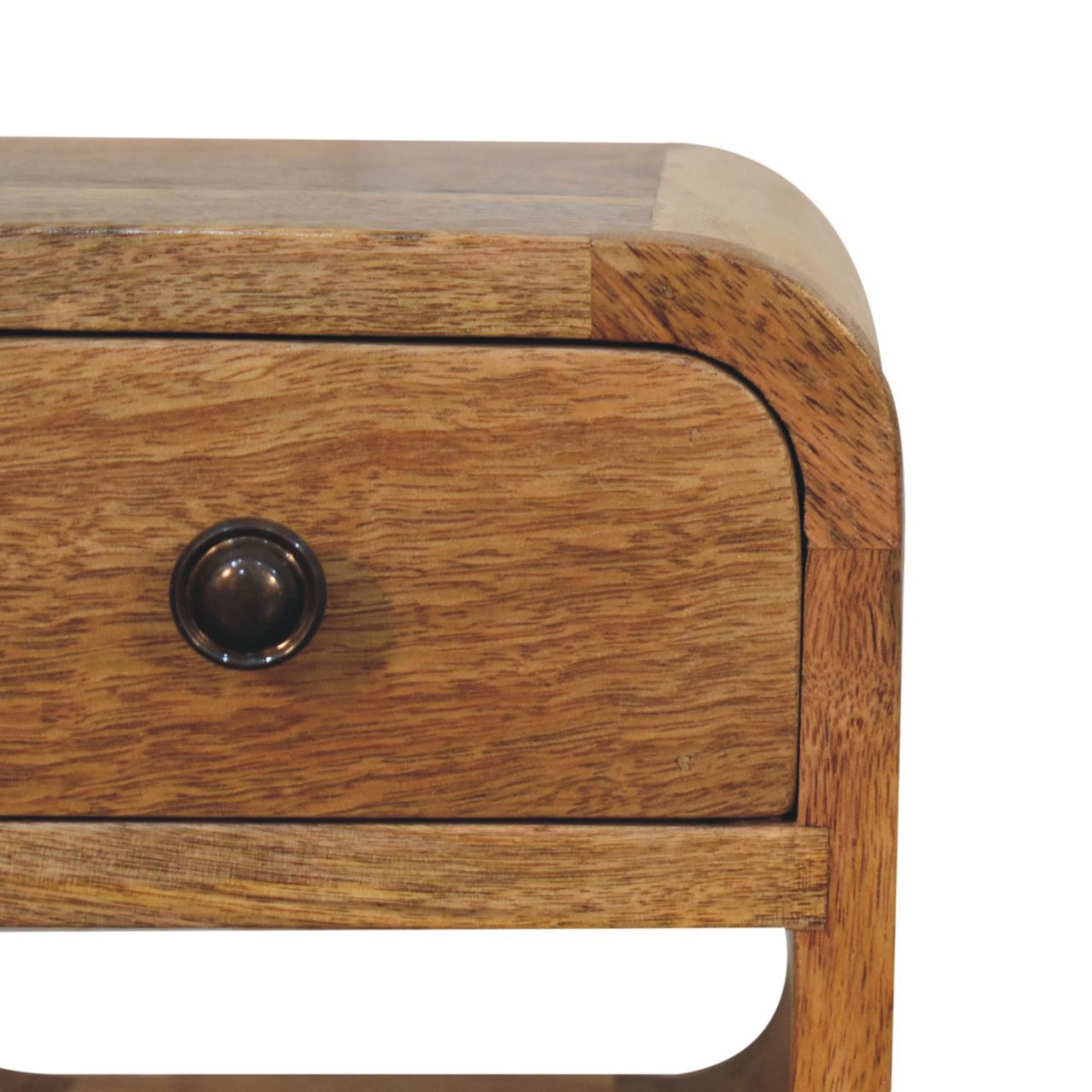 Mini California Curved Nightstand Wth Lower Slot