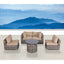 Wicker Outdoor Lounge Set With Cushions And Fire Pit