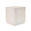 Chic Modern Mgo Cube Side Table With Fluted Design - Antique Brown