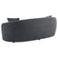 Luxe Upholstered Curved Sofa With Trim And Diamond Quilting - Dark Gray