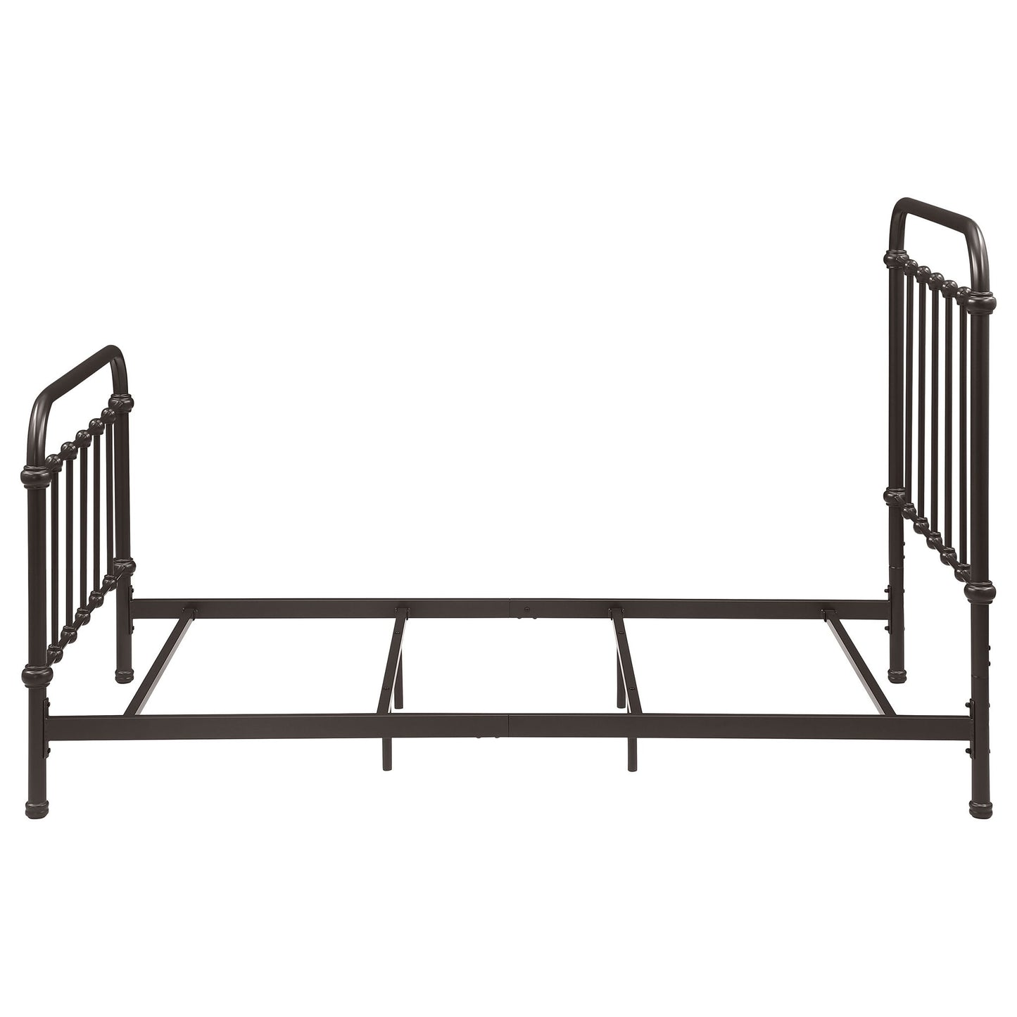 Twin Panel Bed With Ornate Design - Bronze