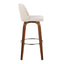 Toriano - Mid Century Modern Fixed Height, Barstool With Swivel With Round Footrest (Set of 2)