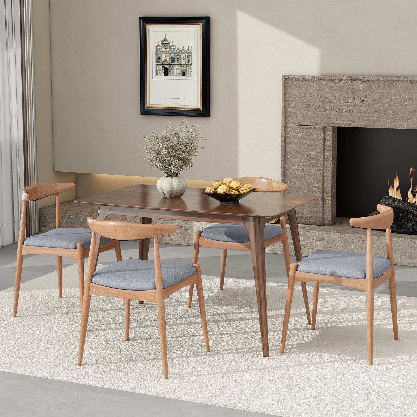 Elegant Dining Chairs With Ergonomic Backrest & Comfort Cushions (Set of 2)