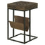 Checkmate - 1 Drawer Side Table With Carved Chess Board - Brown