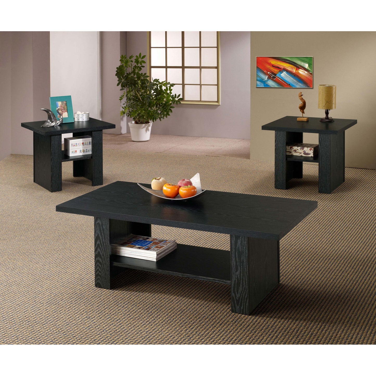 Salton - 3 Piece Coffee Table Set - Black