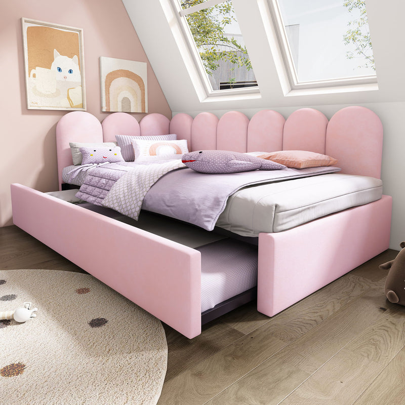 Upholstered Daybed With Pull-Out Bed