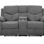Kalen - Chenille Loveseat With Console - Gray