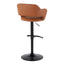 Margarite - Contemporary Adjustable Barstool With Swivel With Rounded T Footrest (Set of 2)