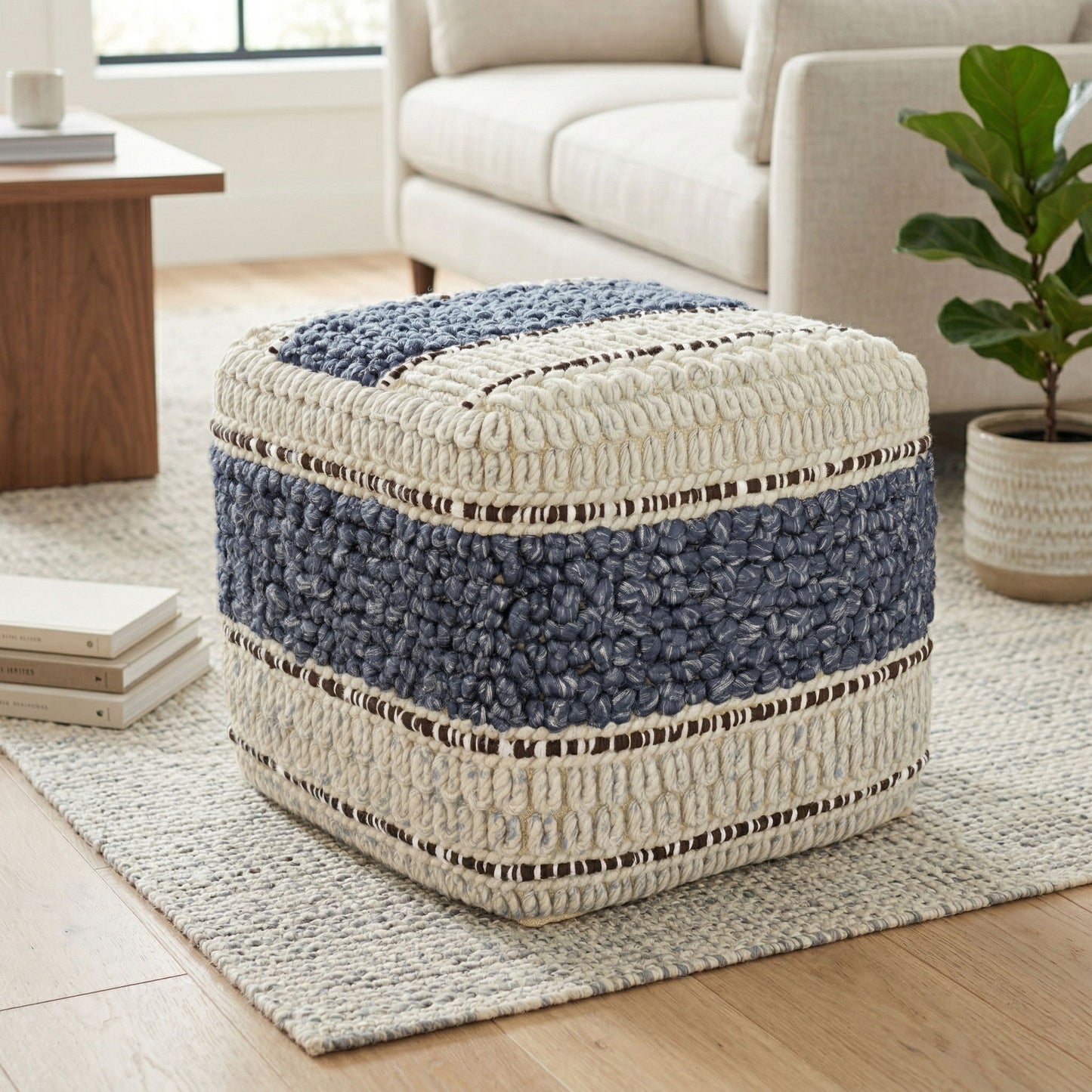 Grady - Handcrafted Square Pouf