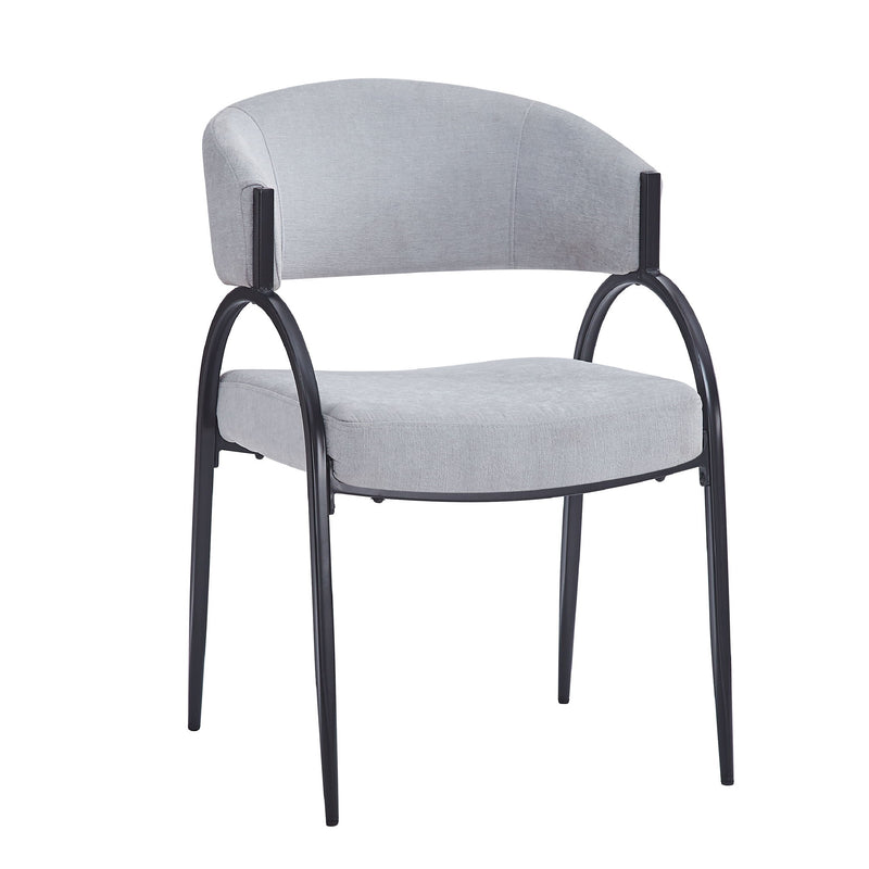 Modern Upholstered Dining Chairs With Metal Legs - Gray