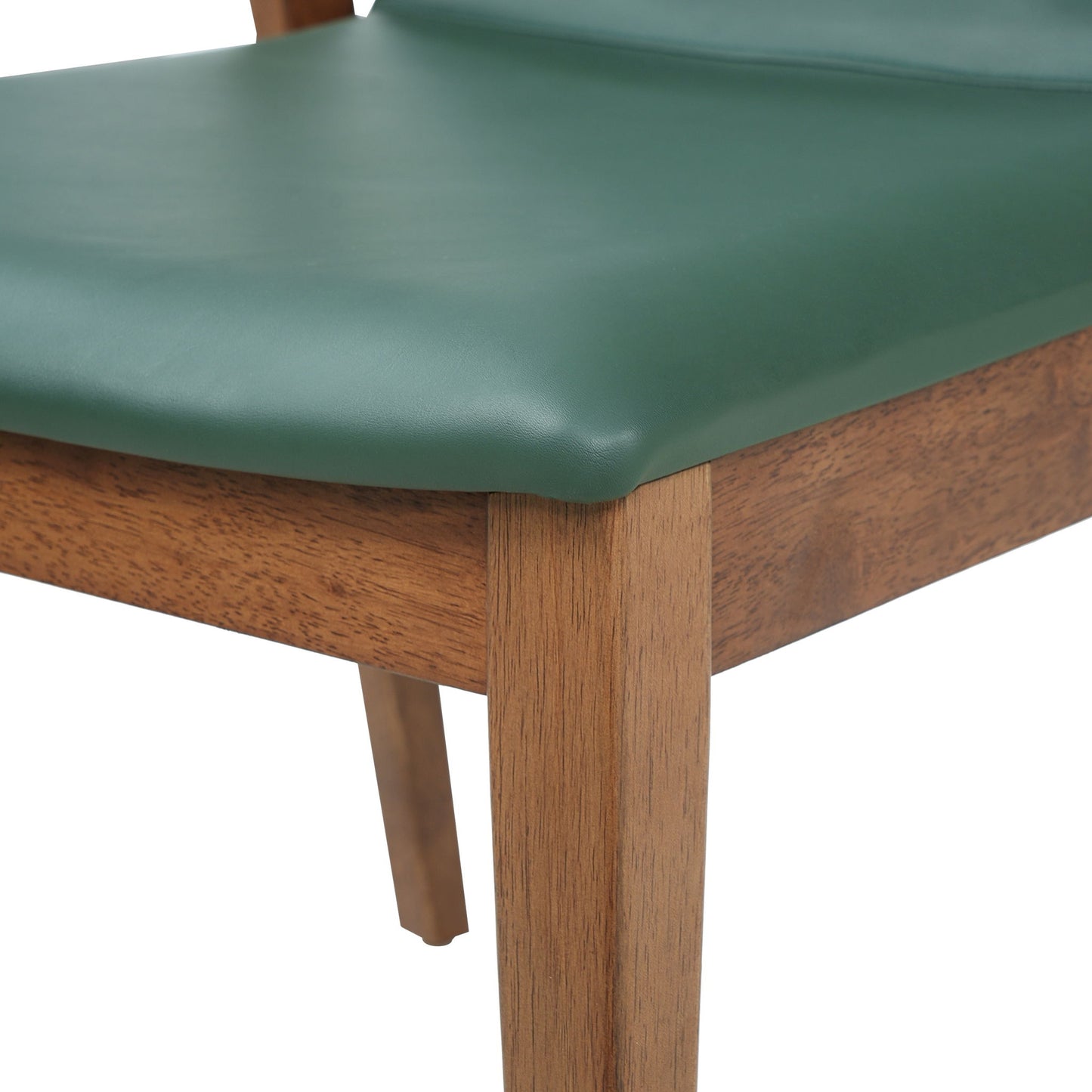 Dining Chairs (Set of 2) - Green / Walnut