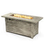 Propane Gas Fire Pit Table, 50000 Btu, Rectangular For Outside - Light Beige