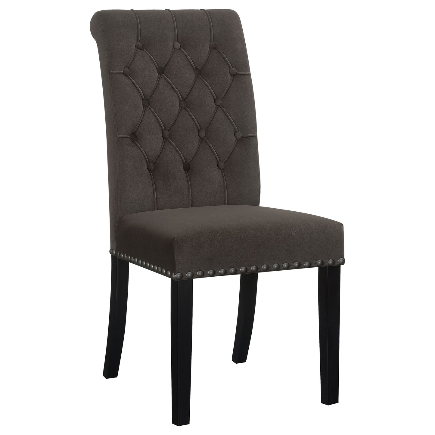 Side Chairs With Tufting Nailhead Trim (Set of 2) - Brown